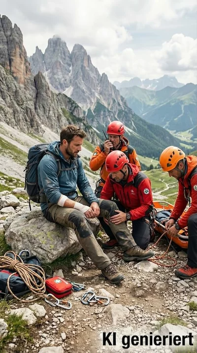 Bergung nach Sturz auf einem alpinen Wanderweg Bergung nach Sturz auf einem alpinen Wanderweg