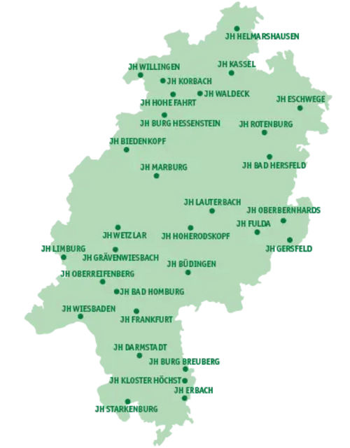 Karte Hessen DJH Karte Hessen DJH