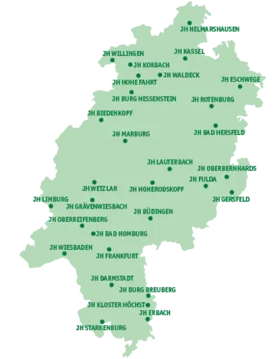 Karte Hessen DJH Karte Hessen DJH